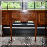 F29. Antique Mahogany bowfront sideboard c.1860. 37”h x 66”w x 25”d 